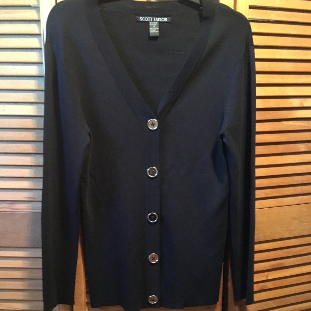 Scott Taylor Black Long Cardigan